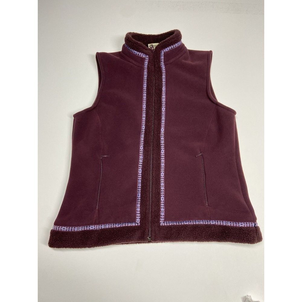 Cabela's Violet Sleeveless Womens Fleece Vest Size L Nordic Pattern Detail - Picture 1 of 8